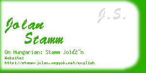 jolan stamm business card